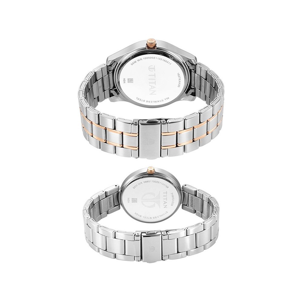 Titan Analog Metal White Dial Unisex's Watch