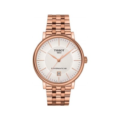 Tissot mens Carson Stainless Steel Dress Watch Rose Gold