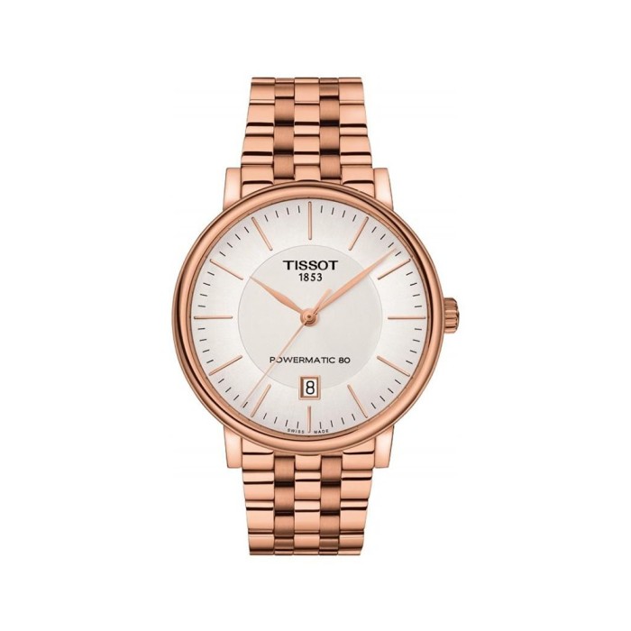 Tissot mens Carson Stainless Steel Dress Watch Rose Gold